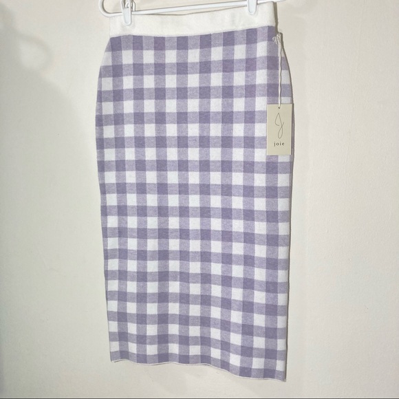 Joie Dresses & Skirts - Joie Lavender Gingham Buffalo Check Knit Pencil Skirt